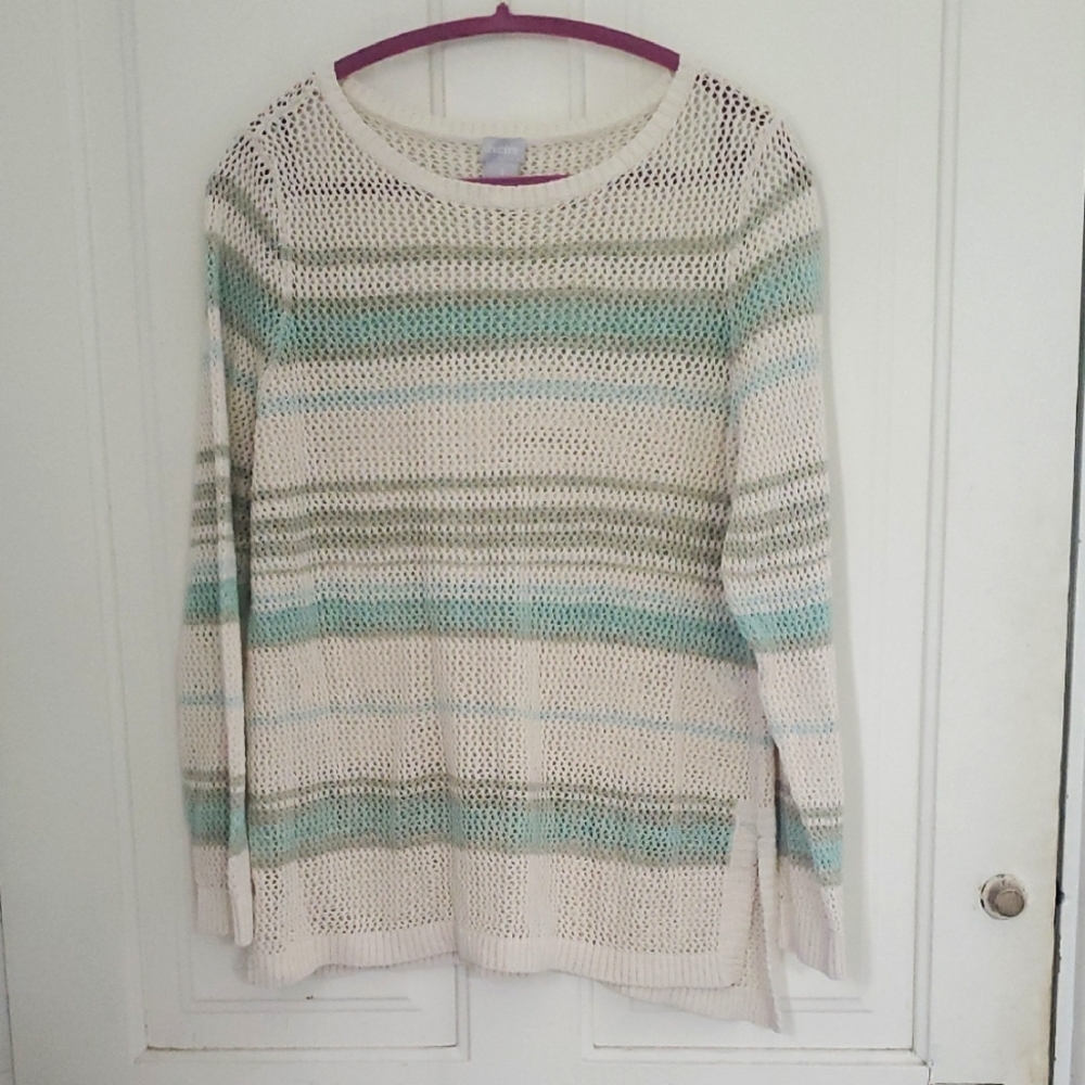 Chico's Mantauk Striped Sweater